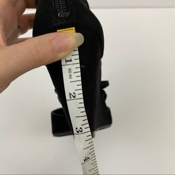 BCBGeneration Zolee2 Black Strappy Pointy Toe Wedge Heels Holiday Office Size 8M - Picture 10 of 10